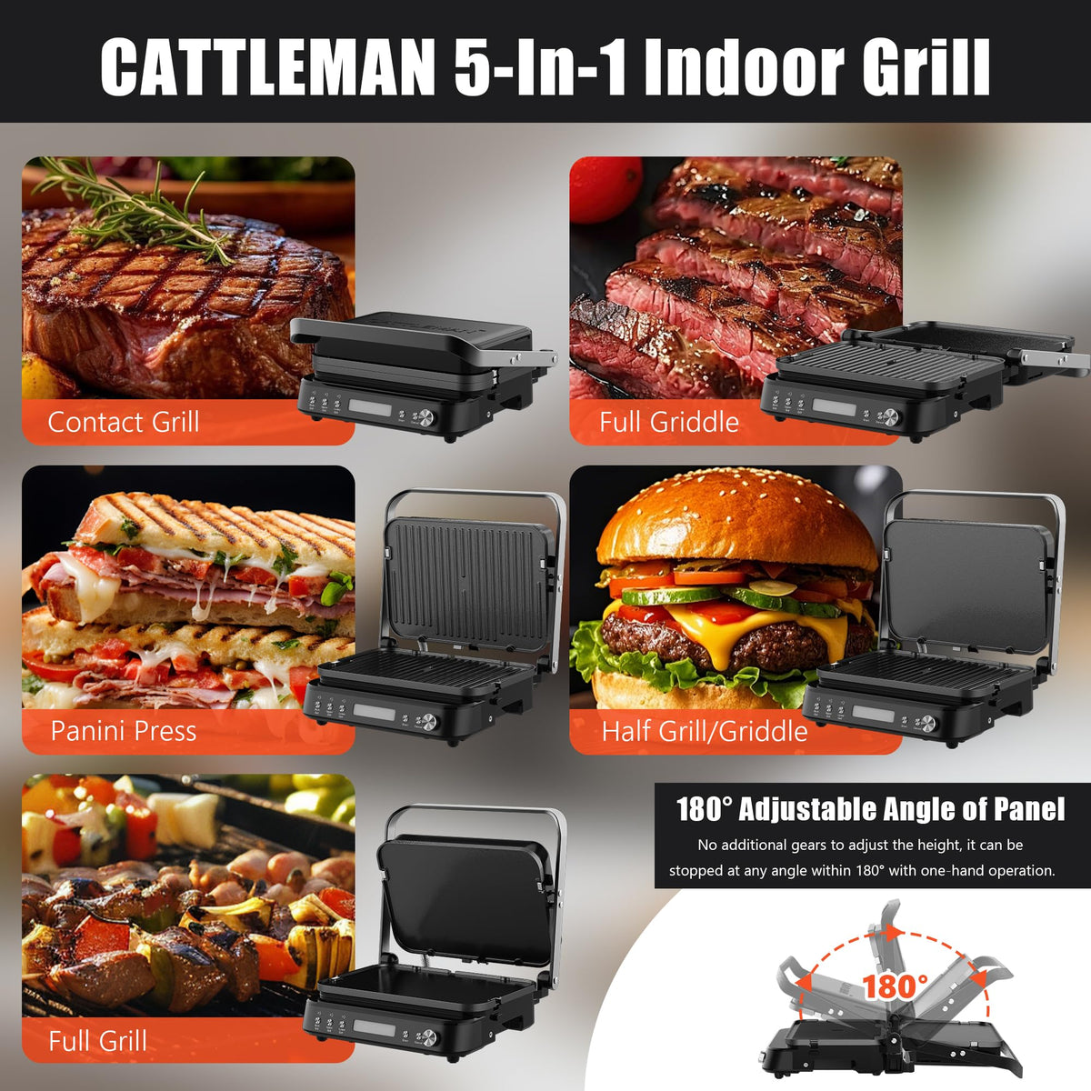 CATTLEMAN Panini Press Grill 2026
