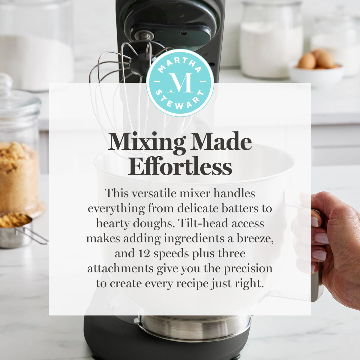 5.3Qt Tilt-Head Stand Mixer with 12 Speeds and Baking Attachments