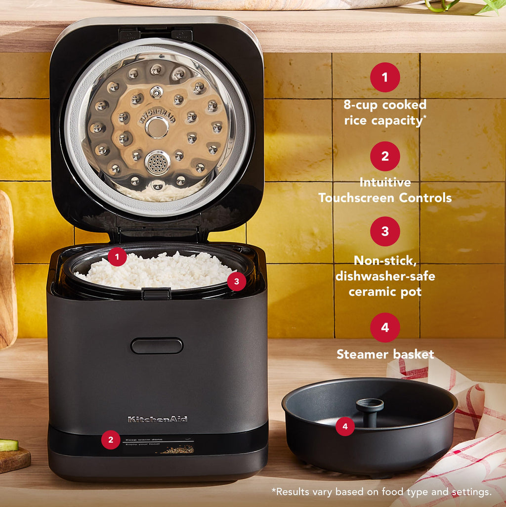 KitchenAid Compact Grain & Rice Cooker, KGC2154, Black Matte