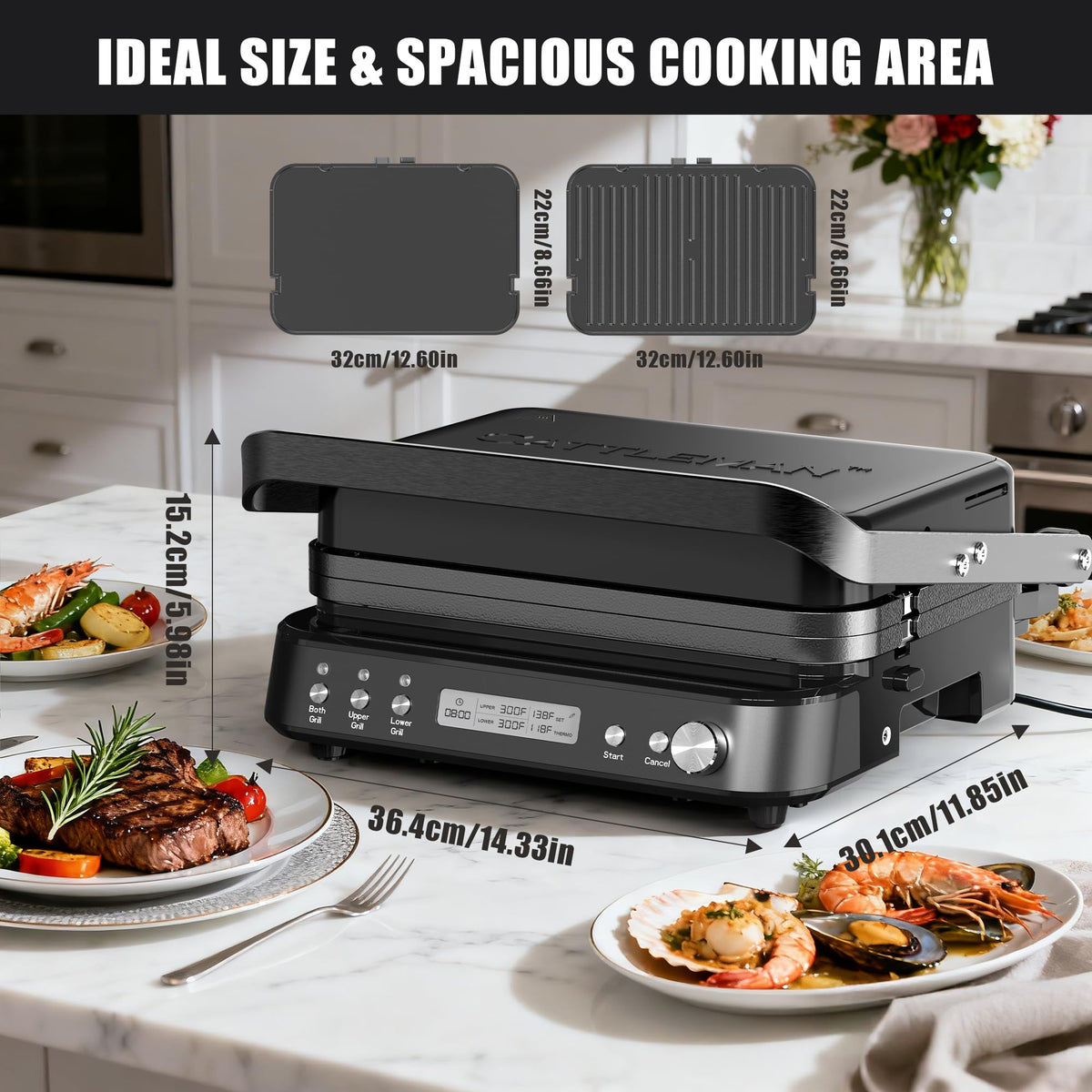 CATTLEMAN Panini Press Grill 2026