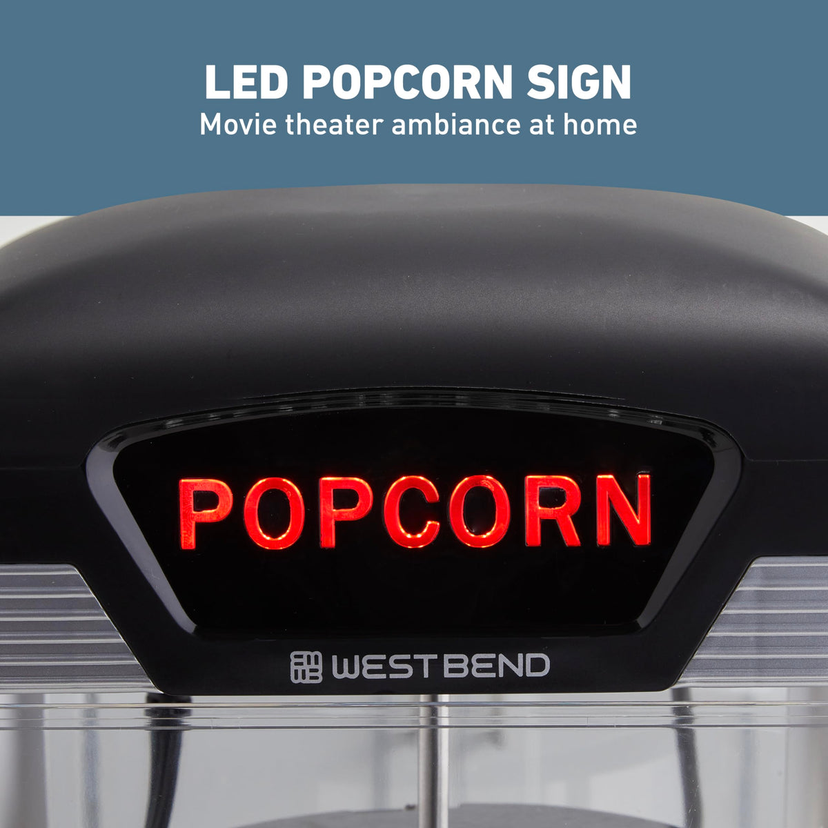 West Bend Theater Crazy Popcorn Machine, Nonstick Kettle, 4 Qt., Black