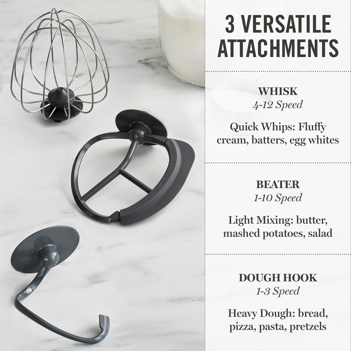 5.3Qt Tilt-Head Stand Mixer with 12 Speeds and Baking Attachments