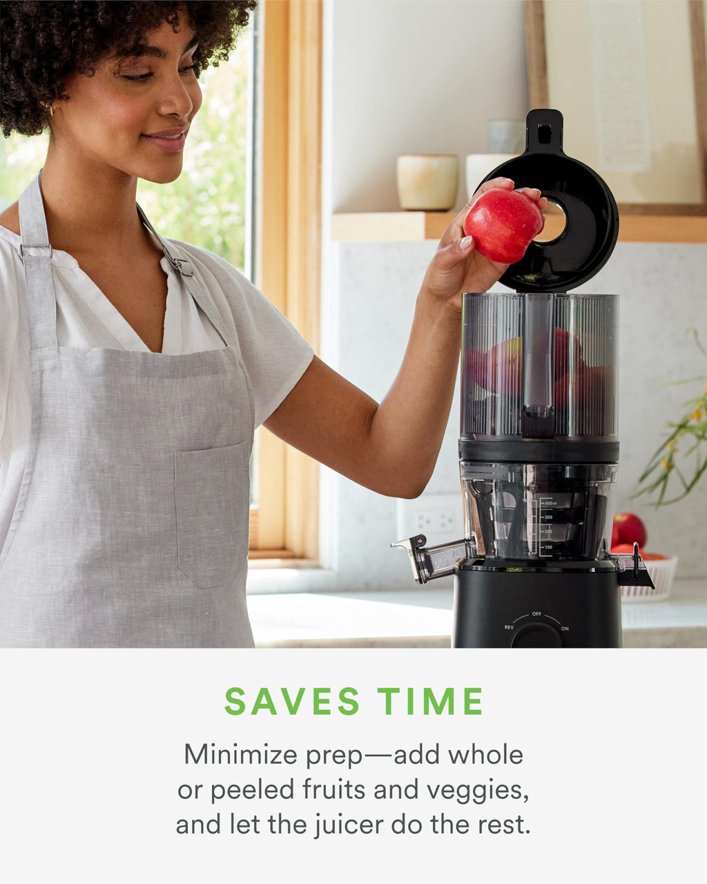 Cold Press Juicer with Self-Feeding Hopper and Low Pulp Extraction