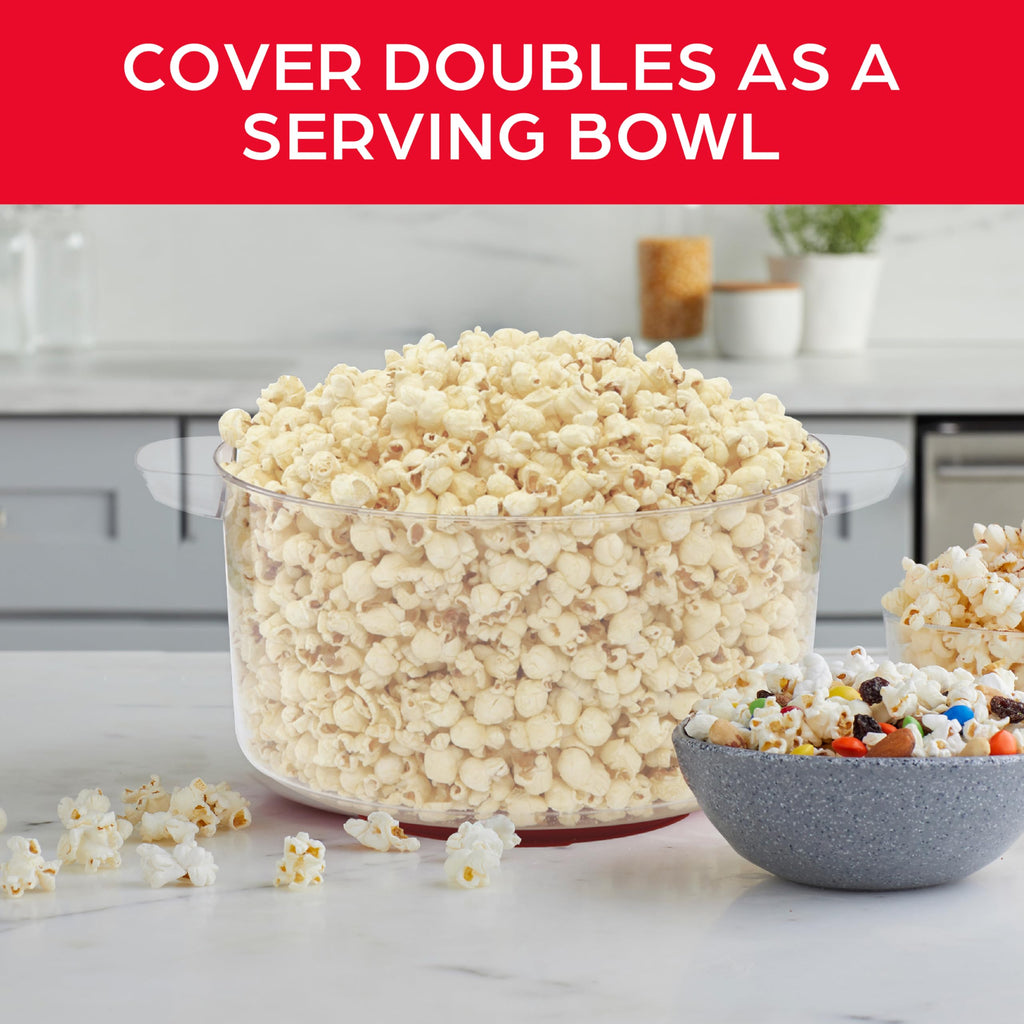 Electric Popcorn Maker with Serving Bowl and Storage Lid