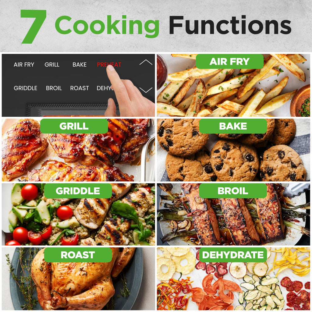 6L Smart Indoor Smokeless Grill with Air Fryer Function and Temperature Control