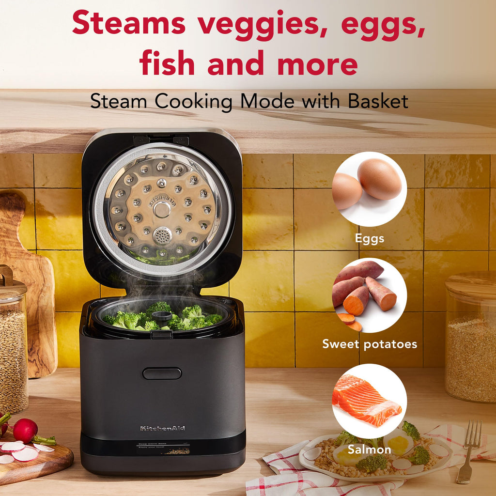KitchenAid Compact Grain & Rice Cooker, KGC2154, Black Matte